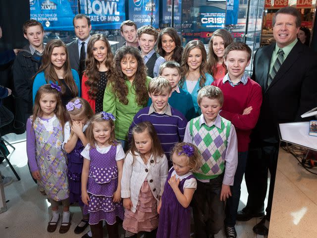 <p>D Dipasupil/Getty</p> The Duggar Family in New York City in March 2014