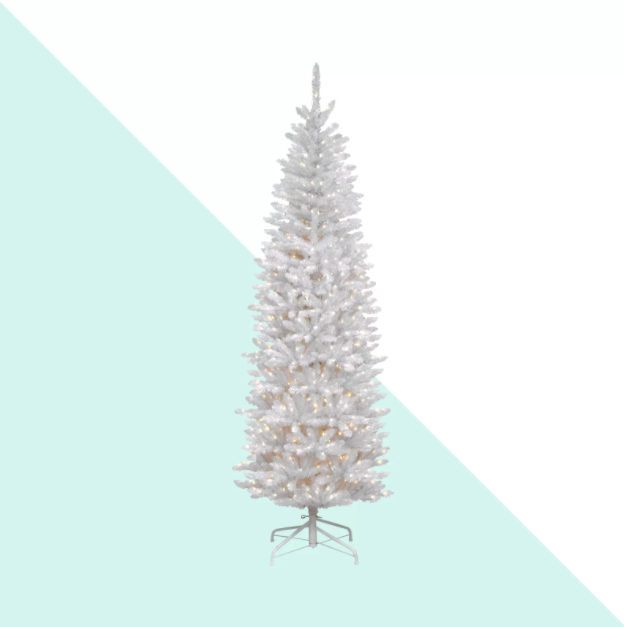 4) Kingswood White Fir Christmas Tree with Clear Lights