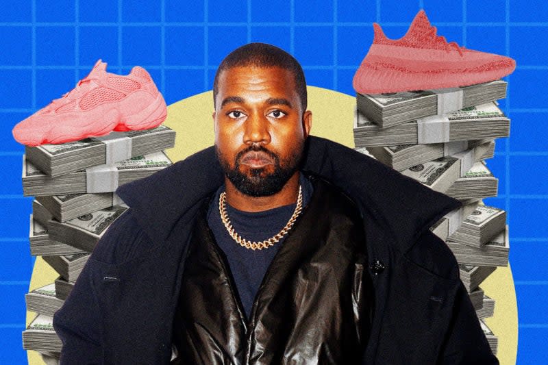 Kanye West hat Adidas mit seinen Yeezys viel Geld eingebracht – dann kam der Bruch. - Copyright: Getty Images / Collage: Dominik Schmitt