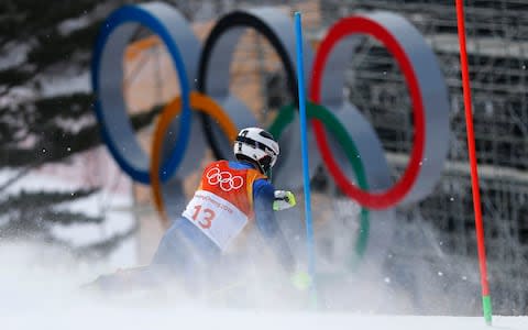 Dave Ryding weaves through the gates - Credit: REUTERS