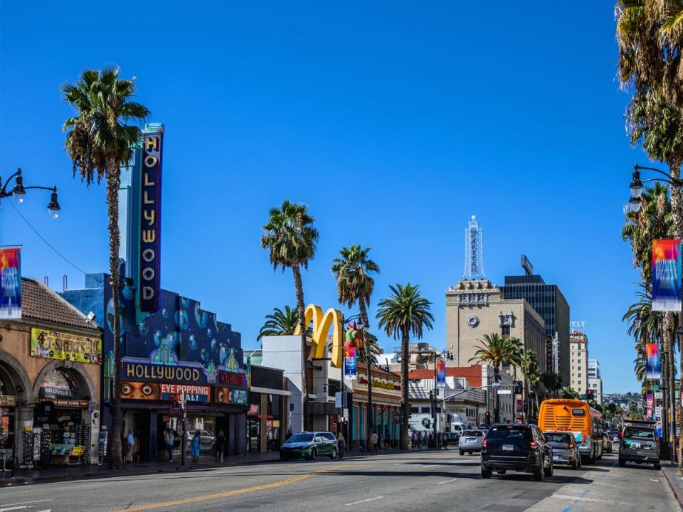 A street in Hollywood.