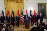 U.S. President Trump hosts U.S.-China trade signing ceremony at the White House in Washington