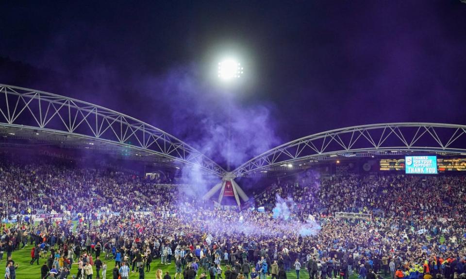 Pitch invasions have been a common sight at matches in England over the last week (Tim Goode/PA) (PA Wire)