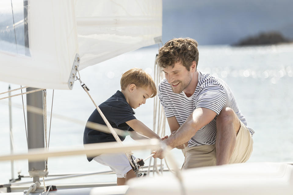 Kids sailing leasons at D Maris Bay, Datça Peninsula, Turkey