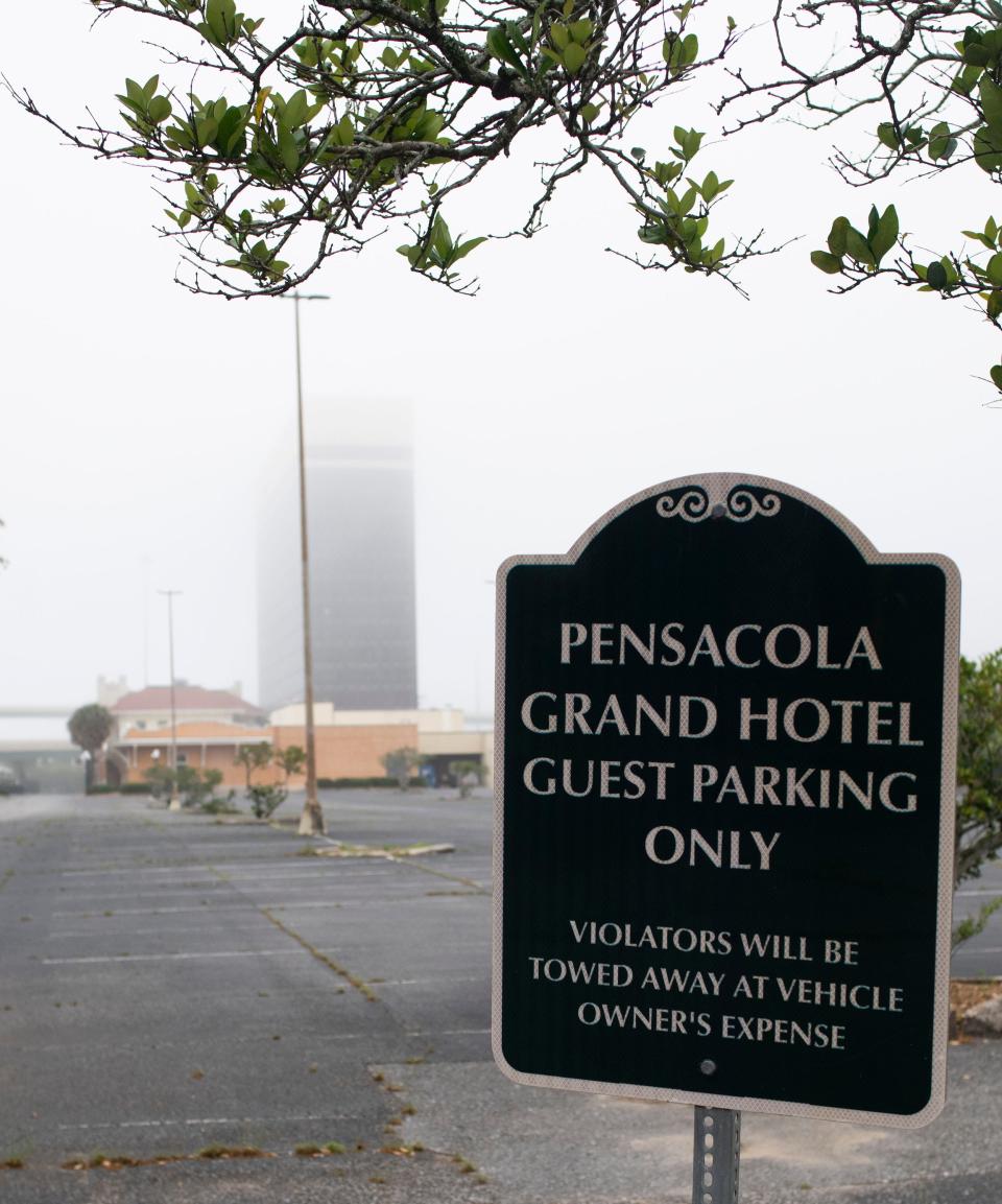The Grand Hotel, a downtown Pensacola landmark, has been closed since Hurricane Sally hit the Gulf Coast in 2020. 