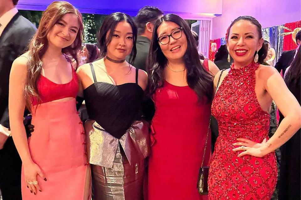 <p>Jenny Han/Instagram</p> Anna Cathcart, Lana Condor, Jenny Han and Janel Parrish have a 