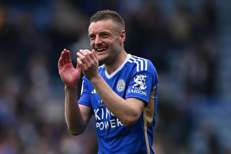 Jamie Vardy celebrates Leicester City's victory over West Brom