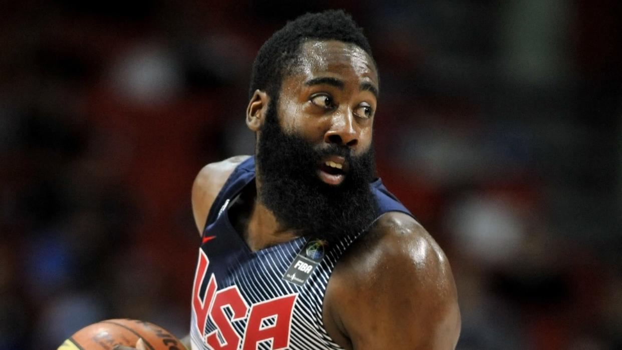 MADRID, SPAIN - September 14th 2014 : JAMES HARDEN of USA in action during the Final game of FIBA BASKETBALL WORLD CUP 2014 at Palacio de los Deportes Arena.