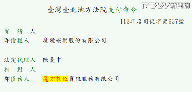 台灣手遊服務公司魔方數位，遭指控積欠代言費，受害者包括陳漢典、魔競娛樂。（圖／翻攝畫面）