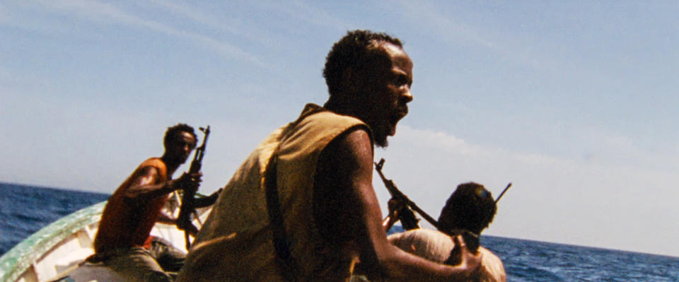 Barkhad's character on a small boat