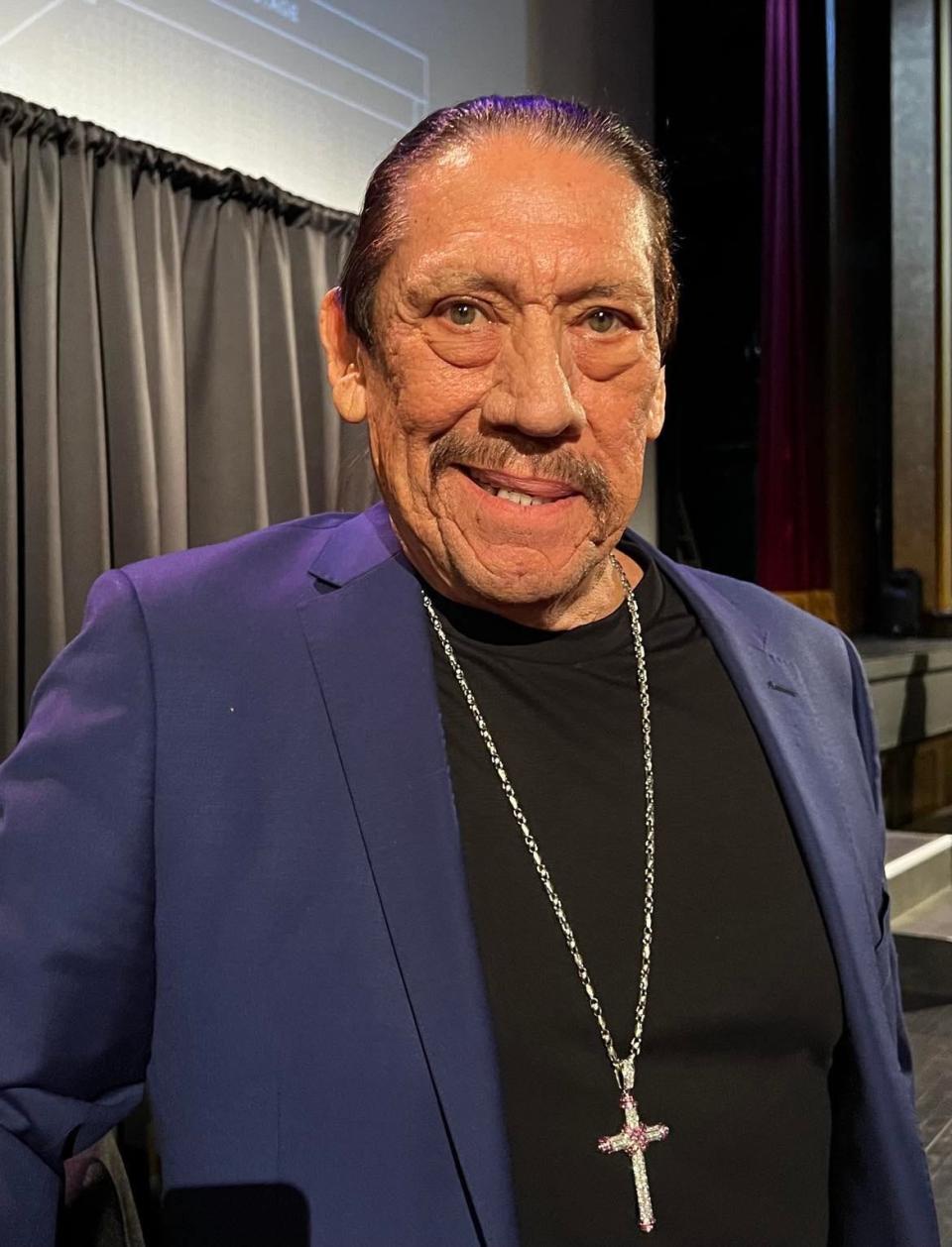 Actor and author Danny Trejo poses for a photo following his Thursday night appearance at Canton Palace Theatre. Trejo's presentation was through a partnership of the Stark County Library's Dr. Audrey Lavin Speaking of Books Author Series and Kent State University at Stark's Featured Speakers Series.