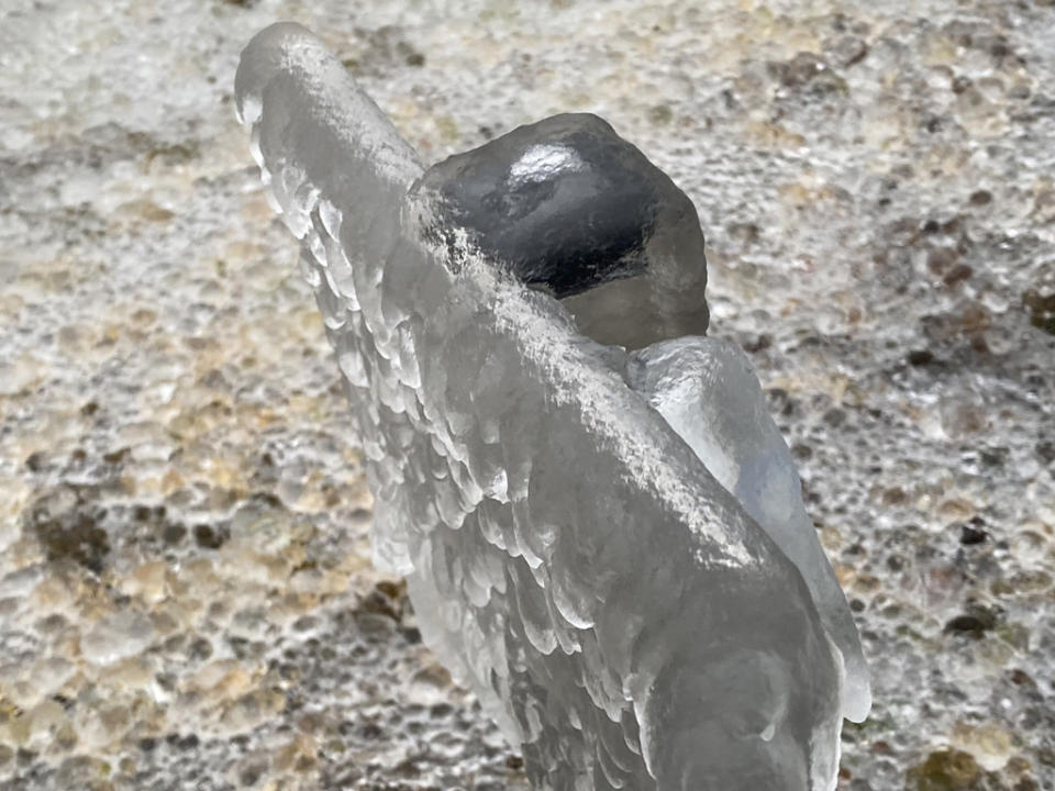 氣象器材整個結冰。(氣象署提供)