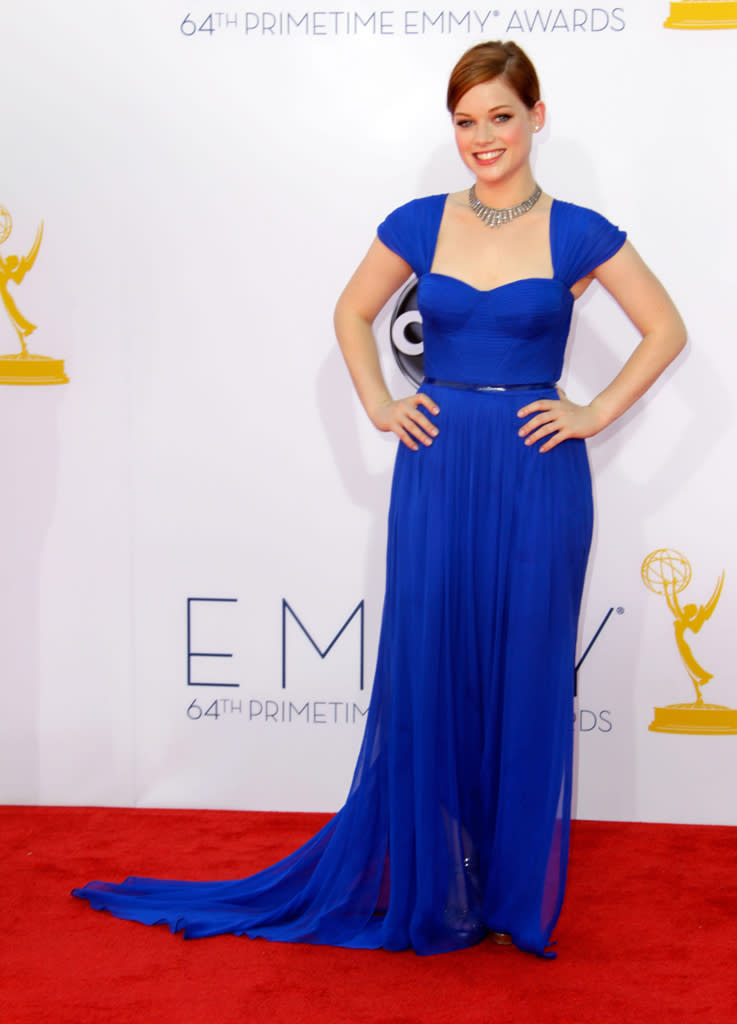 Jane Levy arrives at the 64th Primetime Emmy Awards at the Nokia Theatre in Los Angeles on September 23, 2012.