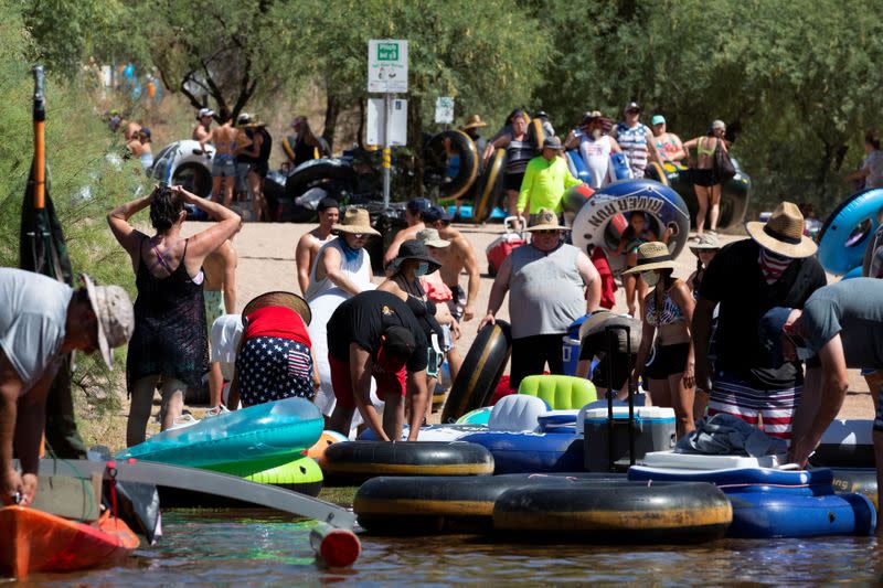 People go tubing on Salt River in Arizona