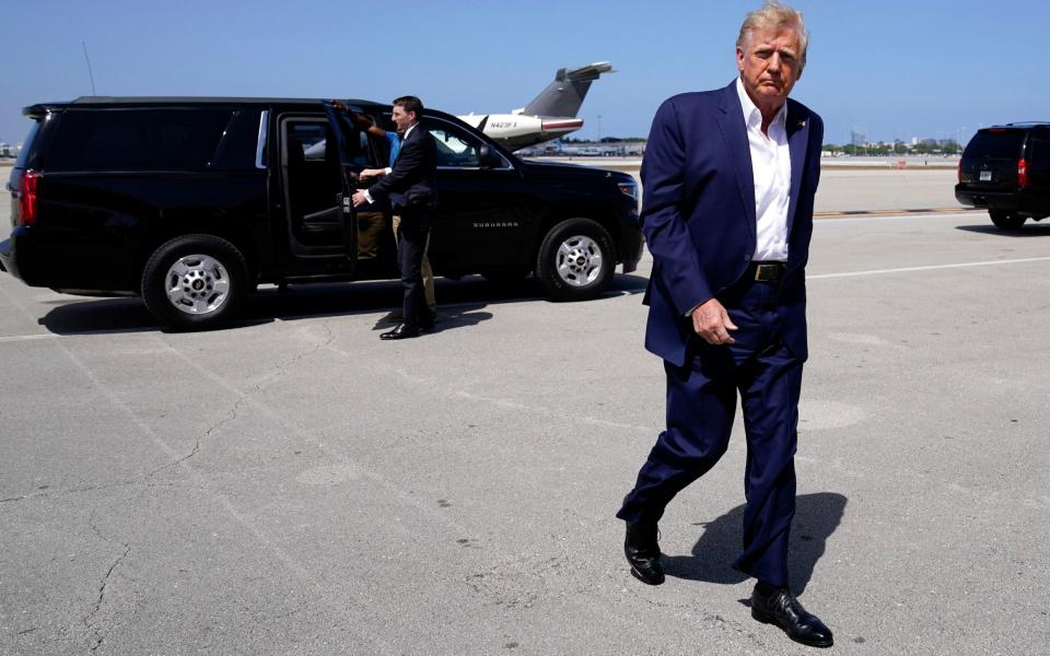 Donald Trump prepares to travel to the rally in Waco - Evan Vucci/AP