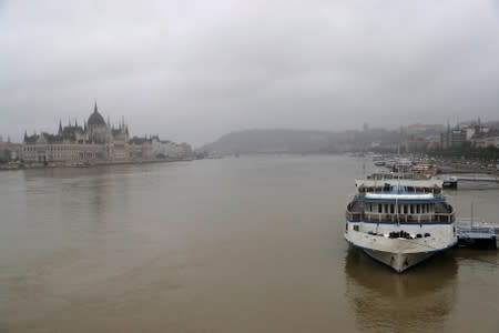 A general view shows the Danube river in Budapest