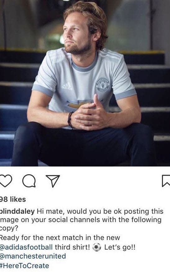 Daley Blind Instagram Post - Credit: Instagram