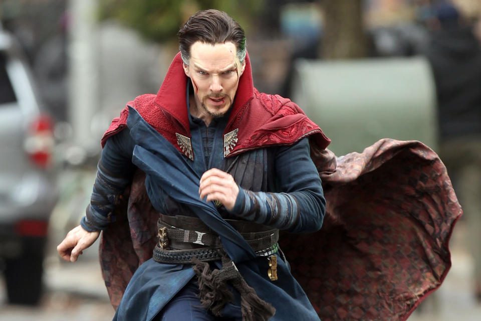 Benedict Cumberbatch filming "Doctor Strange" in New York City, on April 2, 2016.<span class="copyright">Steve Sands—GC Images/Getty Images</span>