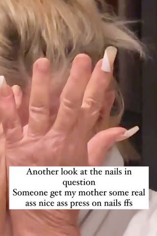 <p>Hunter McGrady/Instagram</p> Hunter McGrady's mom's nails