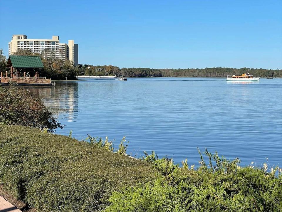 view of bay lake from disney's wilderness lodge