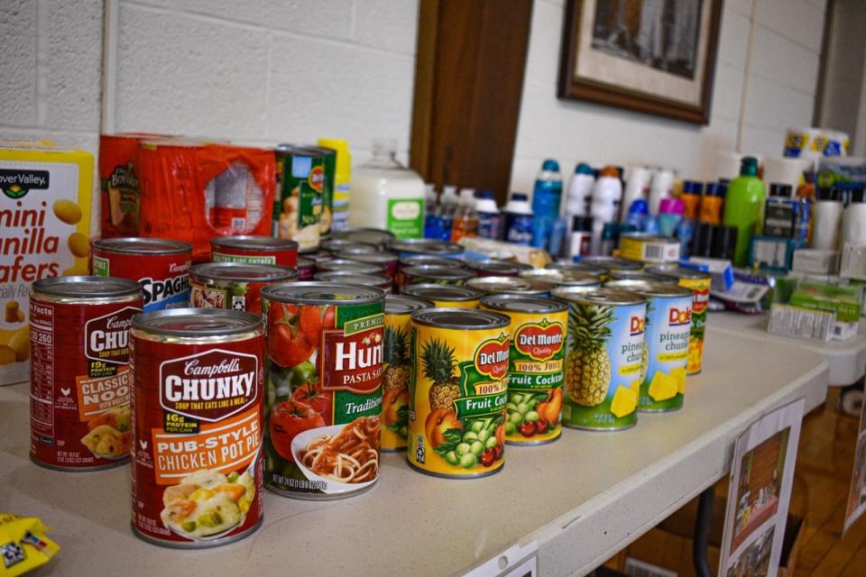 Thanks to the Pizza Party for the Pantry, 438 items were donated to the Clyde Back Door Food Pantry.