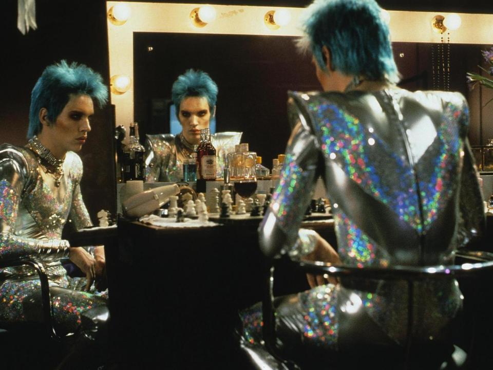 Jonathan Rhys Meyers as Glam rock star Brian Slade in Haynes' 'Velvet Goldmine' (1998) (Rex Features)