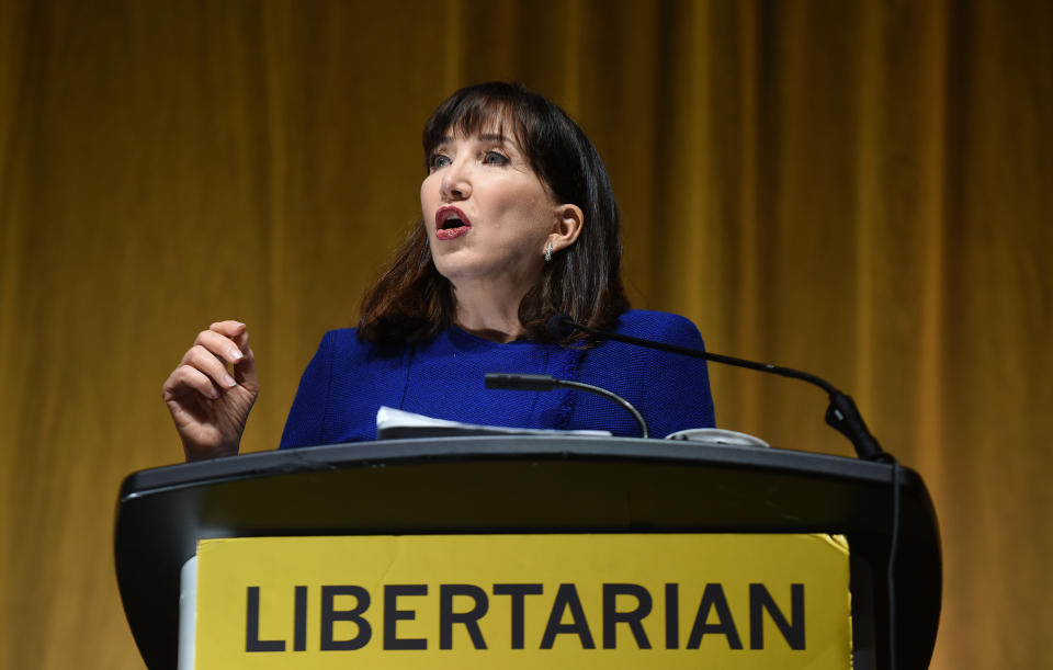 Jo Jorgensen, candidata a la presidencia del Partido Libertario. (Photo by Paul Hennessy/SOPA Images/LightRocket via Getty Images)