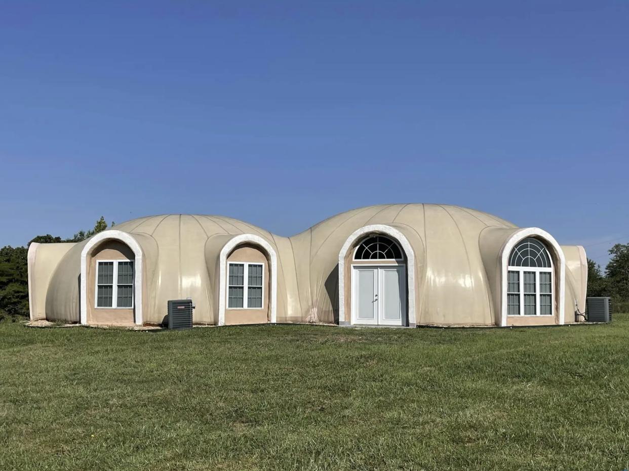 The exterior of the dome house.