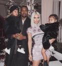 <p>Pre-baby Chicago's arrival, Kim shared a portrait to celebrate Christmas 2017 with children Saint and North, and husband Kanye.</p><p><a rel="nofollow noopener" href="https://www.instagram.com/p/BdSxoMVlvkG/?taken-by=kimkardashian" target="_blank" data-ylk="slk:See the original post on Instagram;elm:context_link;itc:0;sec:content-canvas" class="link ">See the original post on Instagram</a></p>