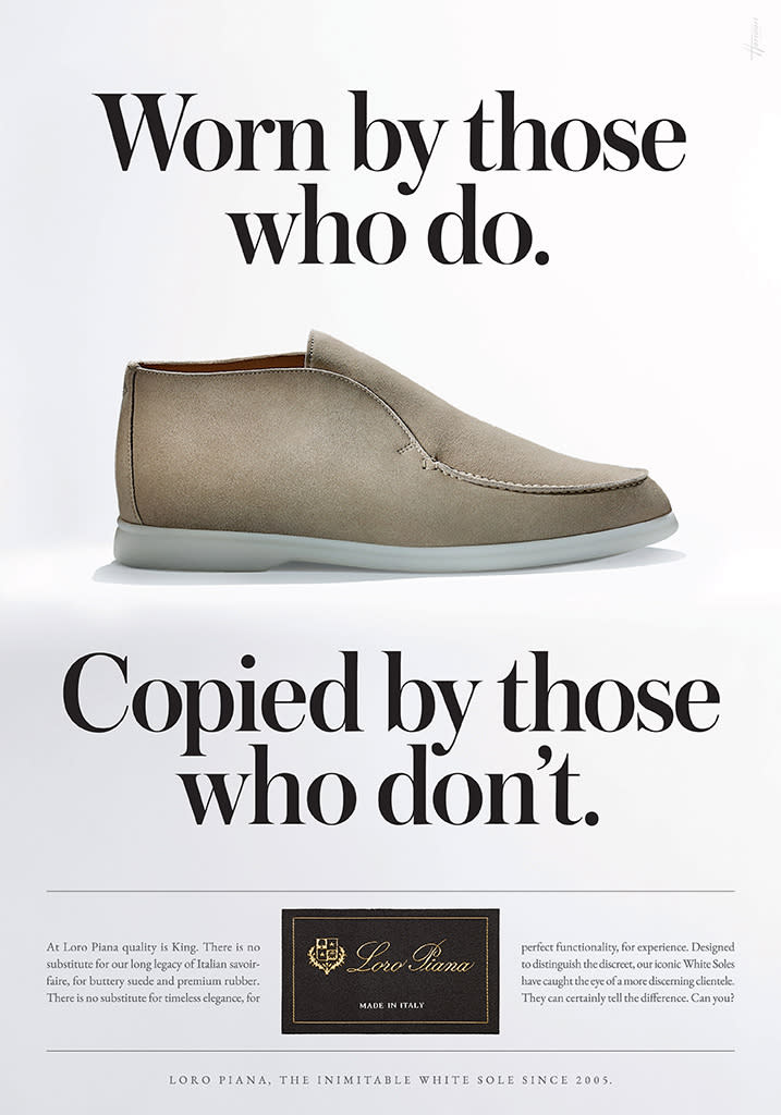 Loro Piana’s new White Sole shoes ad campaign. - Credit: Courtesy of Loro Piana