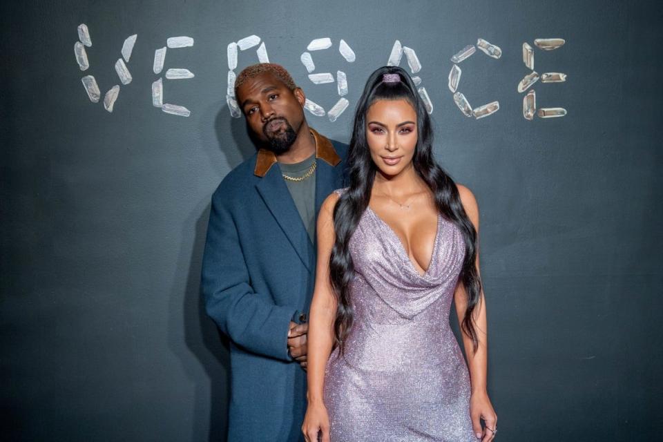 <div class="inline-image__caption"><p>Kanye West and Kim Kardashian West attend the the Versace fall 2019 fashion show at the American Stock Exchange Building in lower Manhattan on December 02, 2018, in New York City. </p></div> <div class="inline-image__credit">Roy Rochlin/Getty</div>