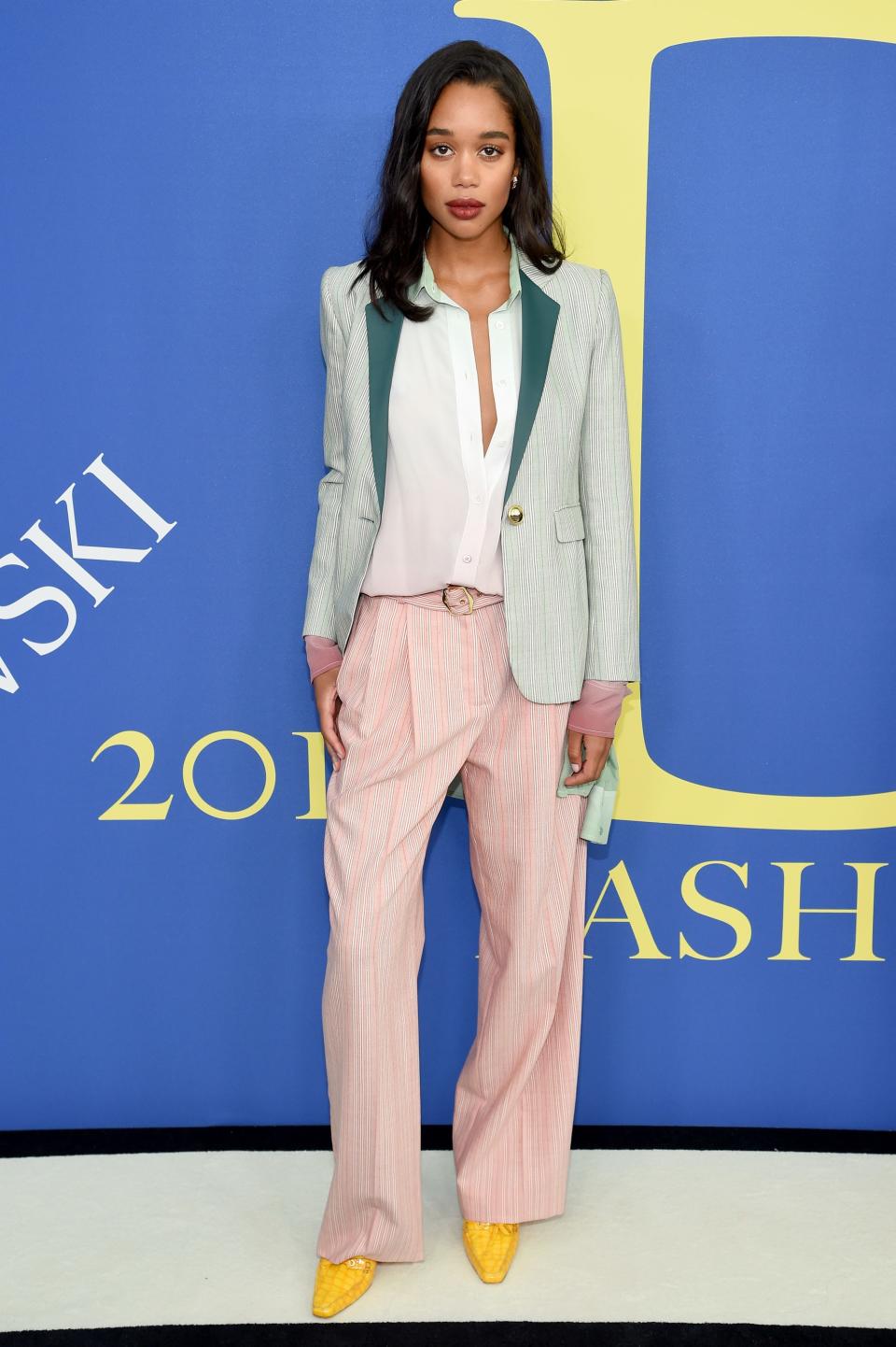 Laura Harrier in Sies Marjan and Bulgari jewelry