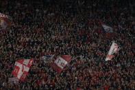 Soccer Football - Champions League - Olympiacos vs FC Barcelona - Karaiskakis Stadium, Piraeus, Greece - October 31, 2017 Olympiacos fans REUTERS/Costas Baltas