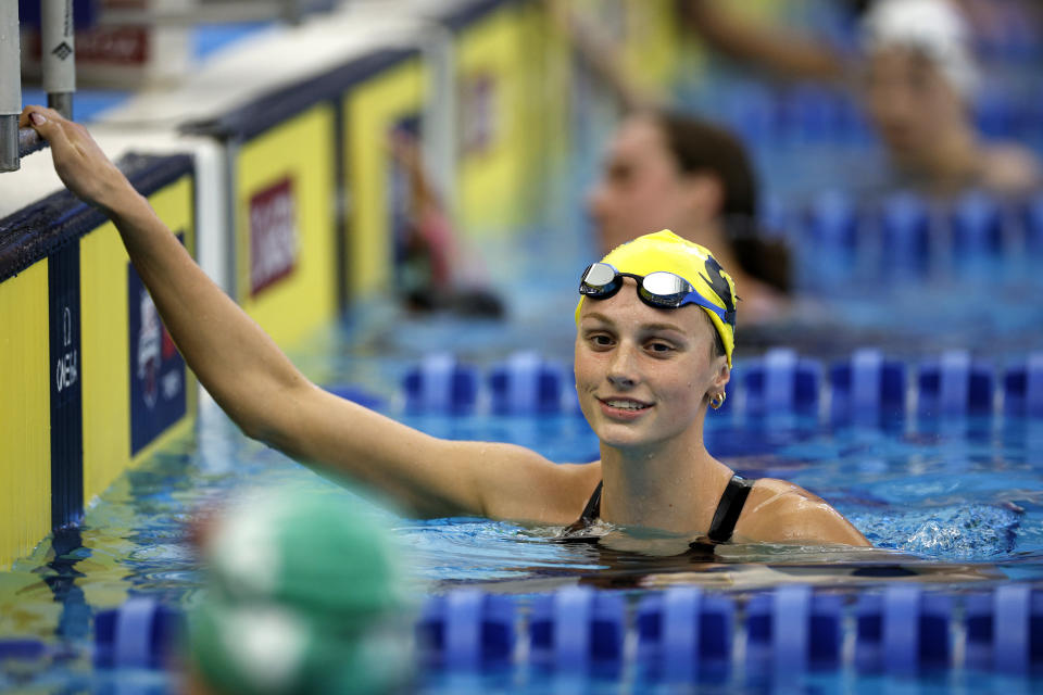 Summer McIntosh smiles after a swim.