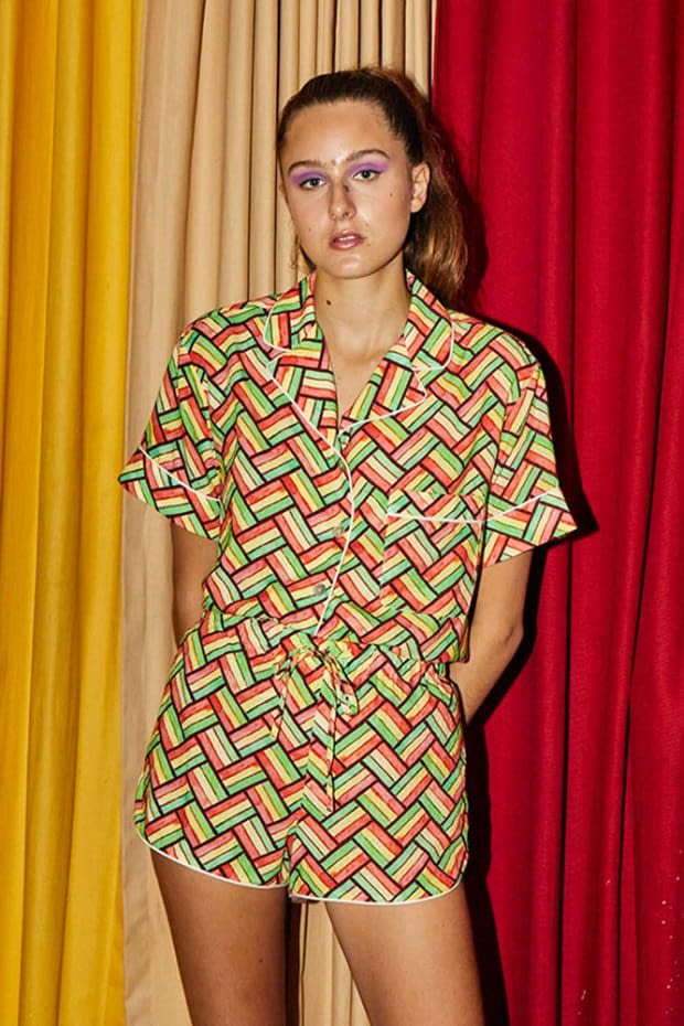 <p>Rachel Antonoff Ari PJ Set in Rainbow Cookies, $195, <a href="https://rachelantonoff.com/products/ari-pj-set-rainbow-cookies" rel="nofollow noopener" target="_blank" data-ylk="slk:available here;elm:context_link;itc:0;sec:content-canvas" class="link ">available here</a> (sizes XS-3X). </p>