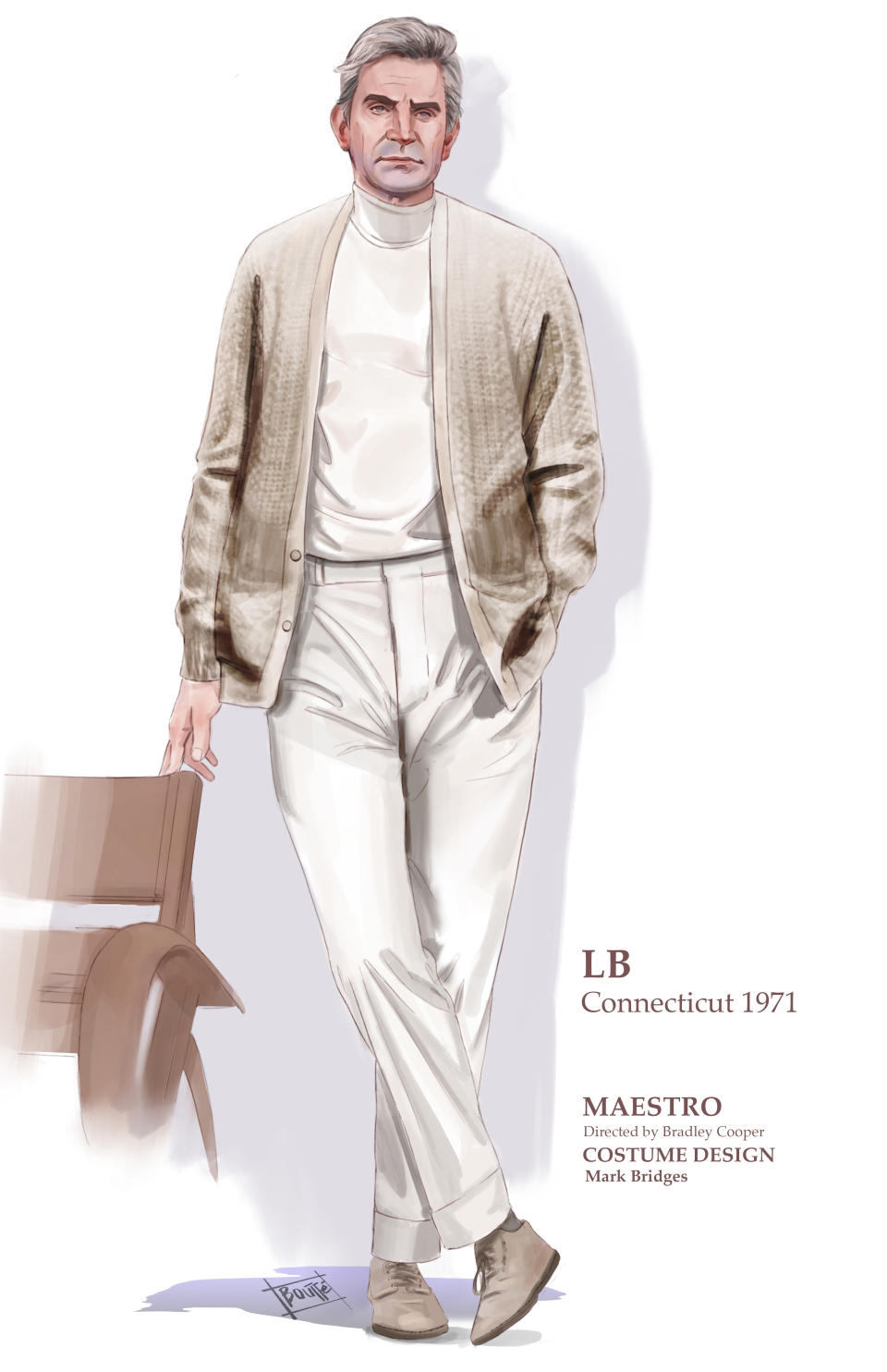 Maestro. Costume design sketch by Mark Bridges for Maestro. Courtesy of Netflix © 2023.