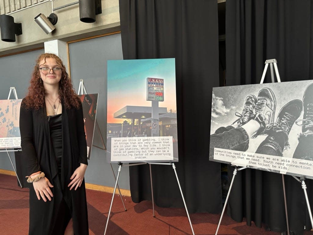 Tayha Lesperance, a junior at Brockton High School and member of the school's PhotoVoice club, created two photographs for the PhotoVoice exhibition on April 24, 2024.