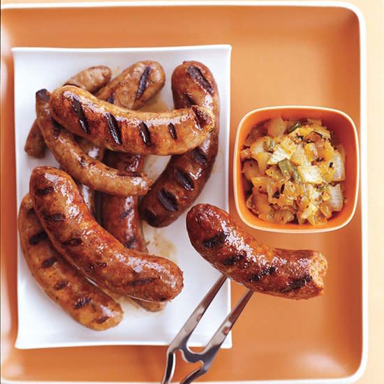 Sausages with Grilled-Onion Chowchow