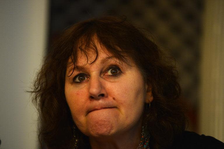 British film-maker Leslee Udwin speaks during a press conference in New Delhi on March 3, 2015