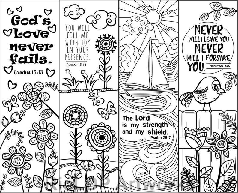 Bible Verse Coloring Bookmarks for Kids