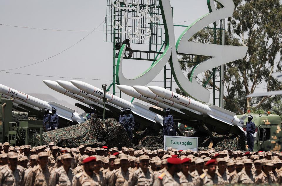 Houthi Sanaa Yemen missiles military parade