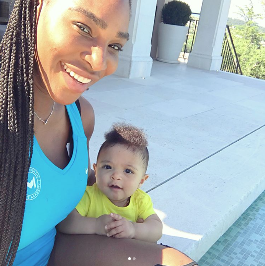 Serena Williams and her daughter, Alexis Olympia