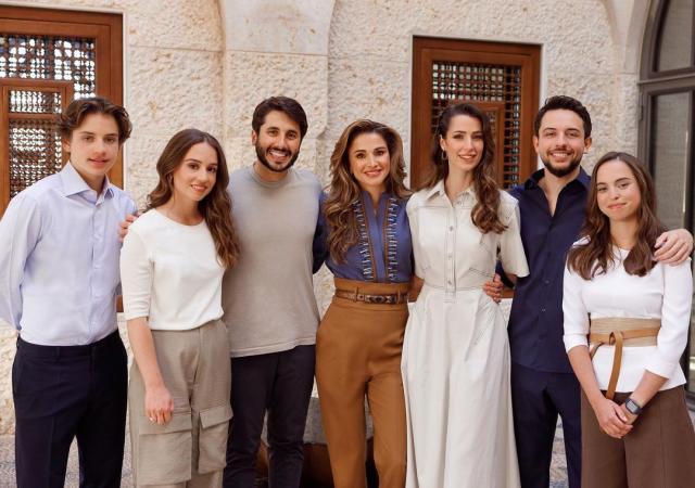 Queen Rania Looks Chic in New Family Photo