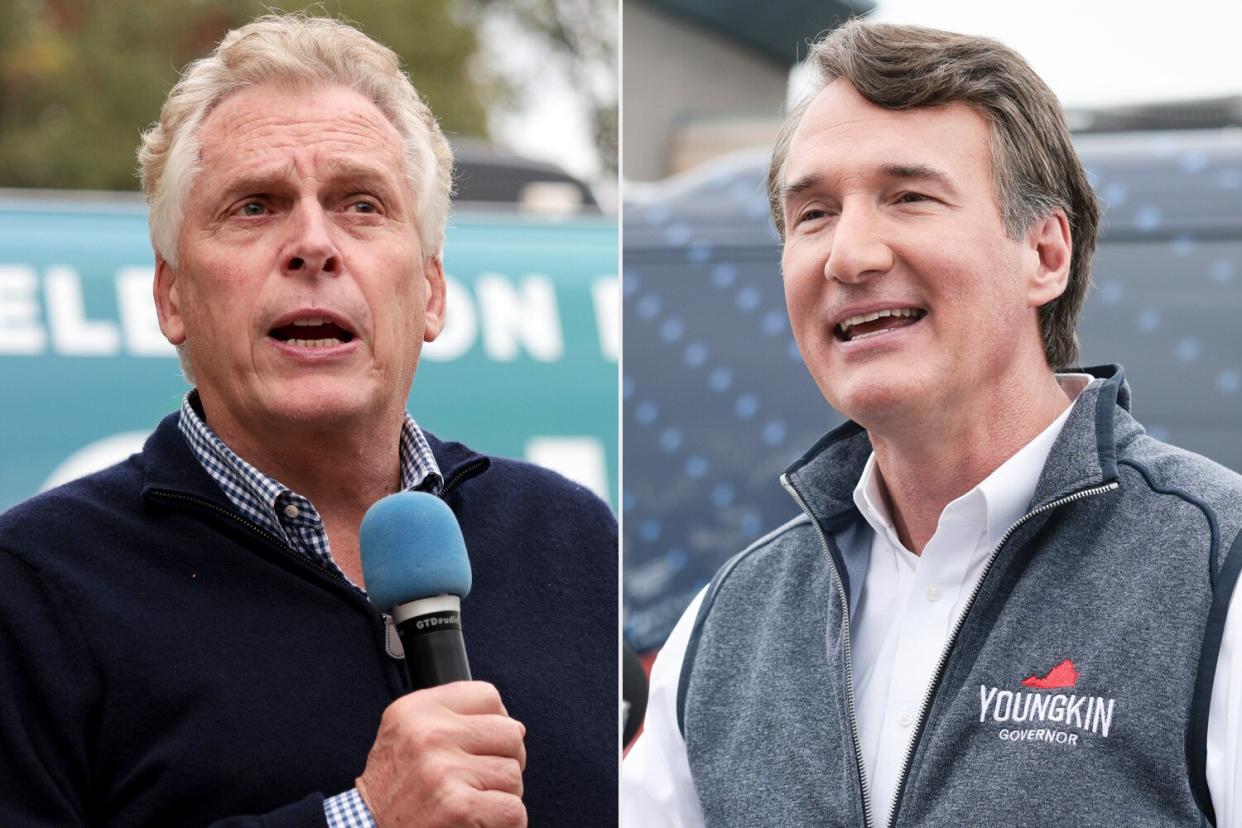 Virginia Gov. candidates Terry McAuliffe and Glenn Youngkin