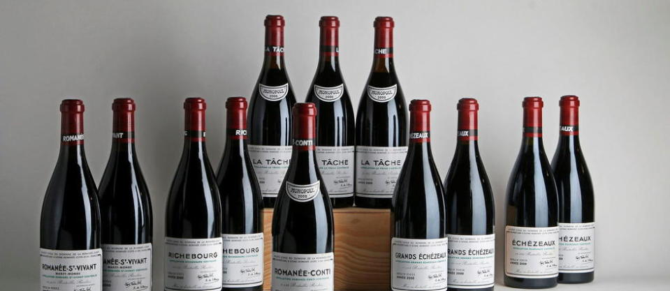 Assortiment du domaine de la Romanée-Conti.
