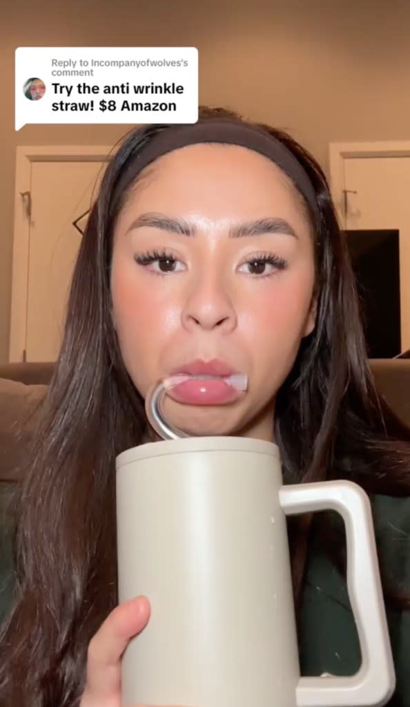 This TikToker said she was giving the anti-aging hack a try. @bigg_sal/TikTok