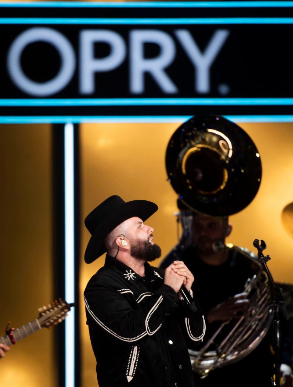 Carin Leon performs at the Grand Ole Opry in Nashville , Tenn., Friday, Feb. 23, 2024.