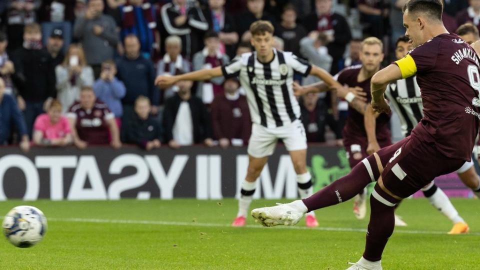 Lawrence Shankland netted his sixth European goal for Hearts to give them an early lead that didn't last long