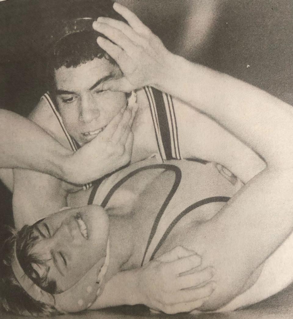 Milbank's George Thompson won his second state Class A wrestling championship by beating Watertown's Chad LaQua in the 119-pound title match in 1992. It was the third-straight year the two wrestlers had met for a state title.