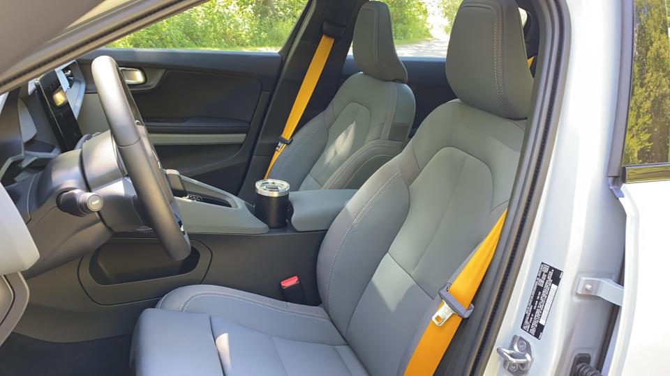 The 2021 Polestar 2's standard interior trim is 'vegan;' No leather, no wood.\